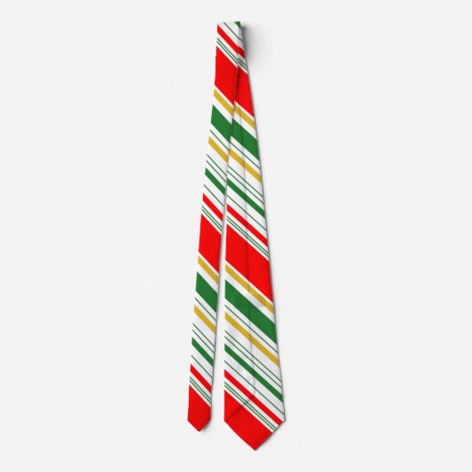 Red Green Gold Strick Ugly Christmas Neck Tie Krawatte (Rückseite)