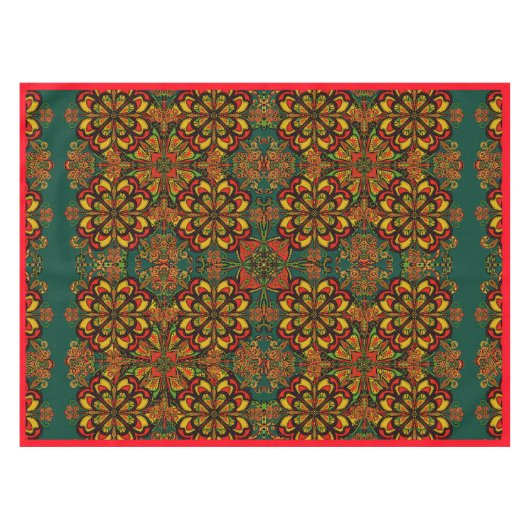 Red, Green & Gold TapestPattern für Weihnachten Tischdecke (Vorderseite (Horizontal))