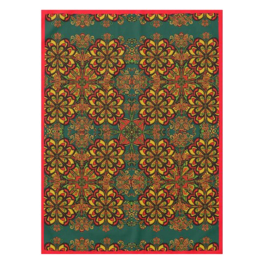 Red, Green & Gold TapestPattern für Weihnachten Tischdecke (Vorderseite)