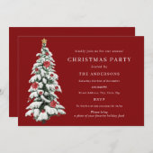 Red Green Gold Traditionelles Tree Weihnachtsbaum  Einladung (Vorne/Hinten)