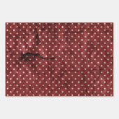 Red Green Gold Vintage Weihnachtsbaumen Geschenkpapier Set (Vorderseite 3)