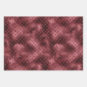 Red Green Gold Weihnachts Glitzer Dots Geschenkpapier Set (Vorderseite)