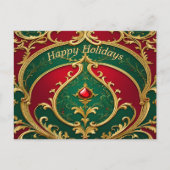 Red Green Gold Weihnachtsfeiertag Postkarte (Vorderseite)