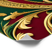 Red Green Gold Weihnachtskalender Poster (Ecke)