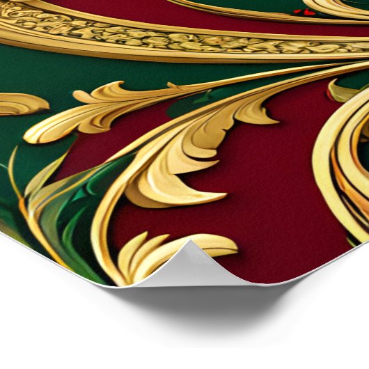 Red Green Gold Weihnachtskalender Poster (Ecke)