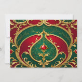 Red Green Gold Weihnachtskarte Feiertagskarte (Rückseite)