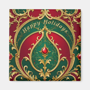 Red Green Gold Weihnachtsmagnet Magnet