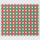 RED GREEN GOLD WHITE CHRISTMAS KARIERTE PATTER GESCHENKPAPIER (Flach)
