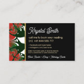 Red Green Golden Goddess Tarot Business Cards Visitenkarte (Rückseite)