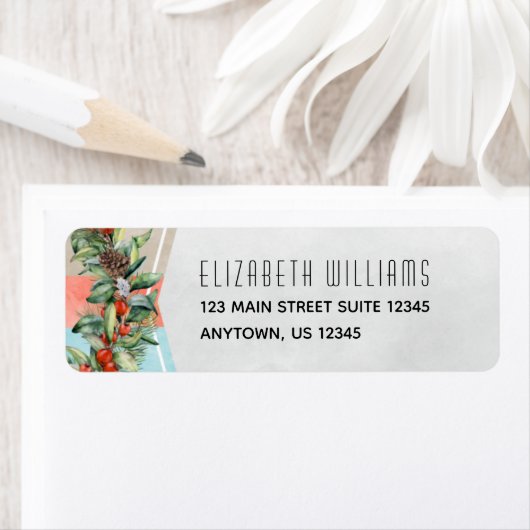 Red Green Grey Weihnachtszeit-Rücksendeadresse (Insitu)