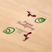 Red green happy Thanksgiving floral leaf fall Acryleinladungen (Ablage )