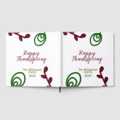 Red green happy Thanksgiving floral leaf fall Gästebuch (Voll)
