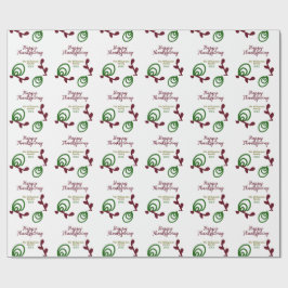 Red green happy Thanksgiving floral leaf fall Geschenkpapier