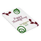 Red green happy Thanksgiving floral leaf fall Magnet (Rechte Seite)