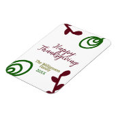 Red green happy Thanksgiving floral leaf fall Magnet (Linke Seite)