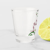 Red green happy Thanksgiving floral leaf fall Schnapsglas (Links)