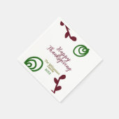 Red green happy Thanksgiving floral leaf fall Serviette (Ecke)