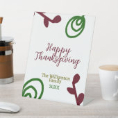 Red green happy Thanksgiving floral leaf fall Sockelschild (In SItu)