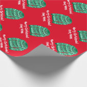 Red & green hässliche Weihnachtspulli-Muster Geschenkpapier (Ecke)
