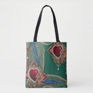 Red & green hearts AI art  Tasche