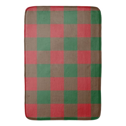 Red & Green Holiday Bath Mat Badematte (Vorderseite Vertikal)
