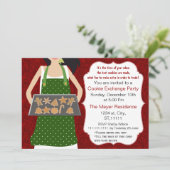 Red & Green Holiday Cookie Swap Einladende Kochkar (Stehend Vorderseite)