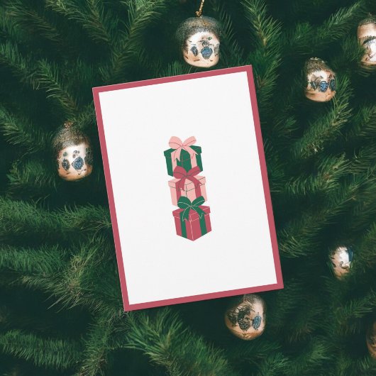 Red & Green Holiday Geschenkboxen Design Card