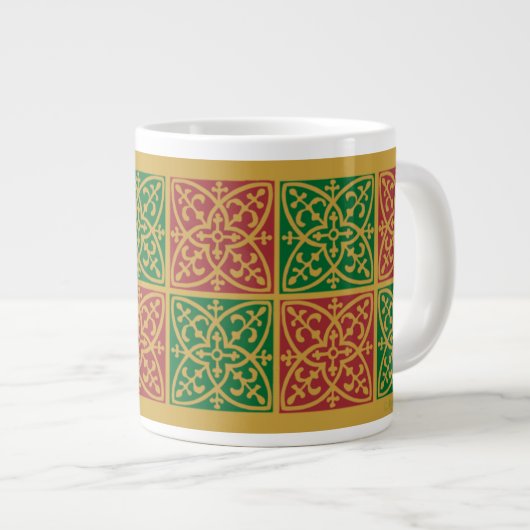 Red Green Holiday Gothic Jumbo Tasse (Vorderseite Rechts)