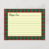 Red Green Holiday Holly Custom Recipe Karte (Rückseite)