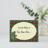 Red Green Holiday Holly Custom Recipe Karte (Stehend Vorderseite)