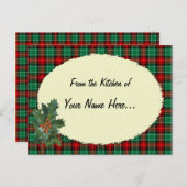 Red Green Holiday Holly Custom Recipe Karte (Vorne/Hinten)