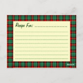 Red Green Holiday Holly Custom Recipe Karte (Rückseite)
