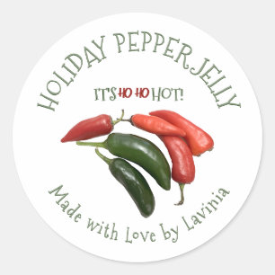 Red Green Holiday Hot Pepper Jelly aus Liebe Runder Aufkleber