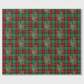 Red Green Holiday Kariert mit Holly Geschenkpapier (Flach)