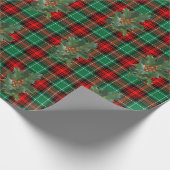 Red Green Holiday Kariert mit Holly Geschenkpapier (Ecke)