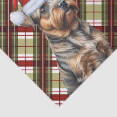 Red Green Holiday Kariert Weihnachtsborder Terrier Seidenpapier (Ausschnitt)