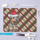 Red Green Holiday Kariert Weihnachtsborder Terrier Seidenpapier (Handwerk)