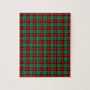 Red Green Holiday Kariertes Muster Jigsaw Puzzle