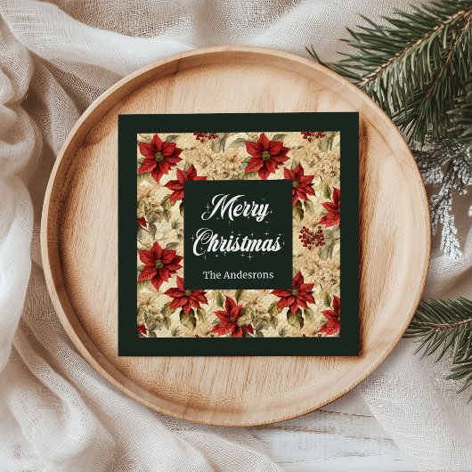 Red Green Holiday Napkins Vintages Blumendesign Serviette