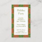 Red Green Holiday Pattern Einladung Business Card (Rückseite)