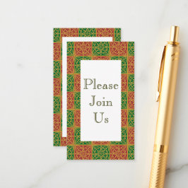 Red Green Holiday Pattern Einladung Business Card