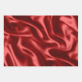 Red & Green Holiday Satin & Glitzer Weihnachten Geschenkpapier Set (Vorderseite)