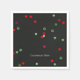 Red & Green Holiday Sequenzen Weihnachtsgebäck - P Serviette