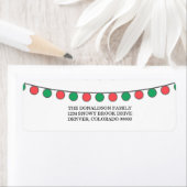 Red Green Holiday String Lights Address Labels (Insitu)