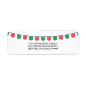 Red Green Holiday String Lights Address Labels (Vorne)