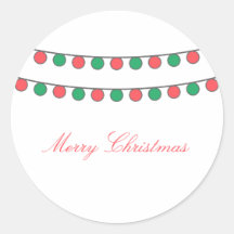 Red Green Holiday String of Lights Stickers