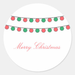 Red Green Holiday String of Lights Stickers
