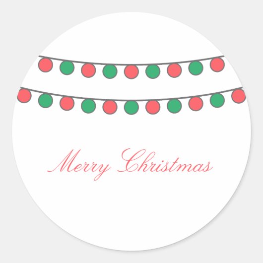 Red Green Holiday String of Lights Stickers (Vorderseite)