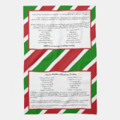 Red Green Holiday Stripe Custom Family Rezept Geschirrtuch (Vertikal)