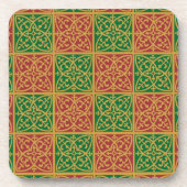 Red Green Holiday Tile Art Untersetzer (Vorderseite)